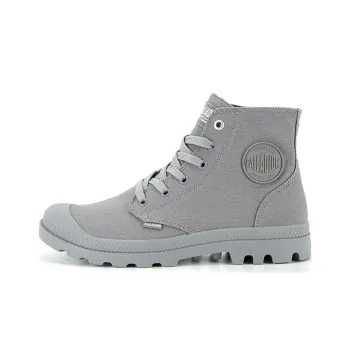 Palladium Mono Chrome Anti Slip And Wear Resistant Breathable High Top Canvas Shoes Unisex Flannel Gray