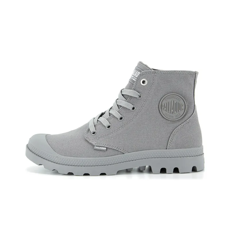 Palladium Mono Chrome Anti Slip And Wear Resistant Breathable High Top Canvas Shoes Unisex Flannel Gray-0