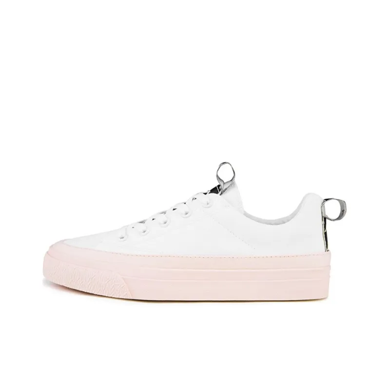 Kappa BANDA Slip Resistant, Abrasion Resistant, Lightweight, Breathable Low Top Canvas Shoes Unisex Pink White-0