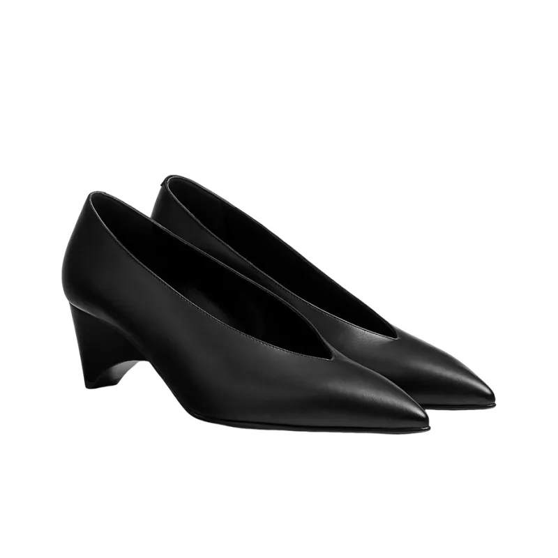 HERMES Mid-Low Heel Shoes Women's Black-2