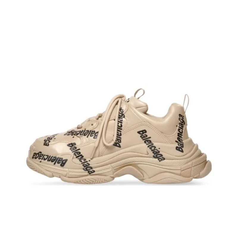Balenciaga Women's Triple S 'Logotype - Beige'-0