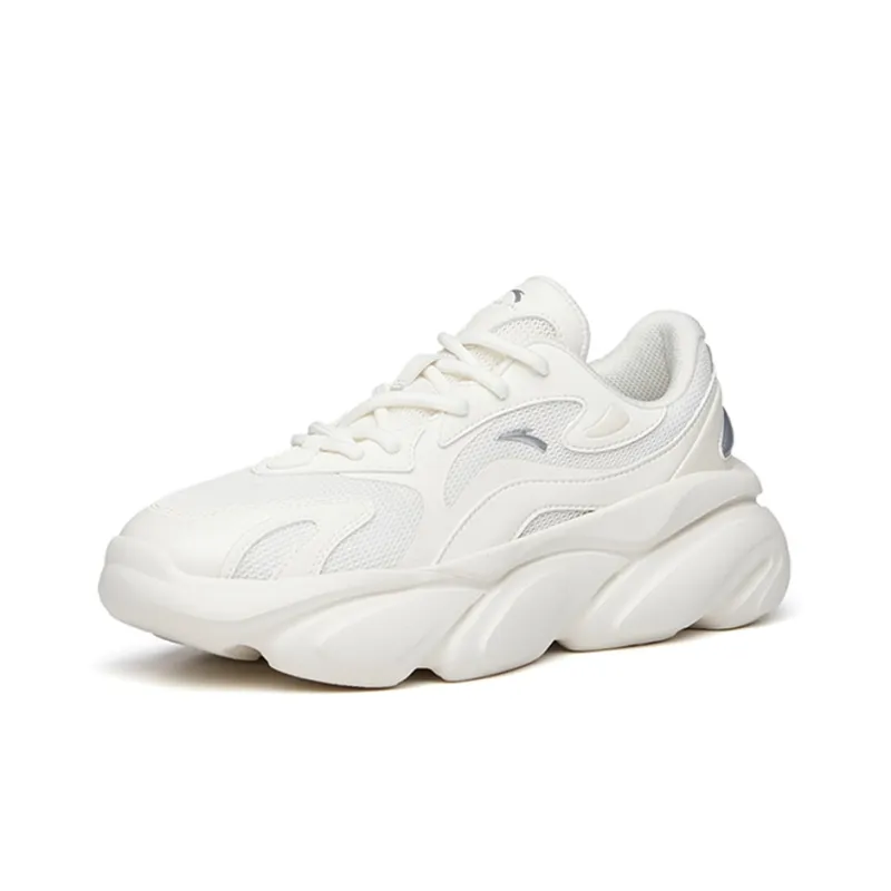 Anta Life Collection Cat Paw Anti Slip Wear Resistant Low Top Chunky Sneakers Women's Ivory White-2