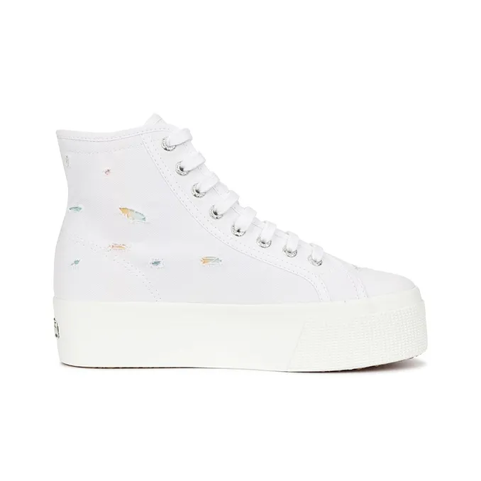 SUPERGA Slip-Resistant Breathable High-Top Canvas Shoes Women's White-1