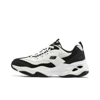 Skechers DLITES Cushioned Slip Resistant Low Top Chunky Sneakers Men's White Black
