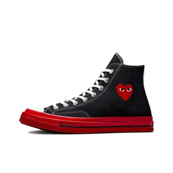 Converse Chuck Taylor All Star 70 Hi Comme Des Garcons Play Black Red Midsole