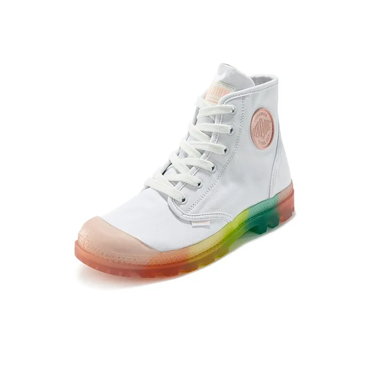 Palladium Pampa Hi Icecream Breathable Wear-Resistant Slip-Resistant Lightweight High-Top Canvas Shoes Unisex White-1