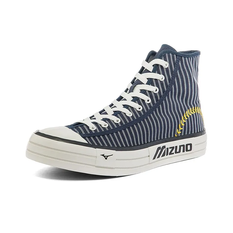 Mizuno Courts High Top Canvas 'Navy Stripes'-1