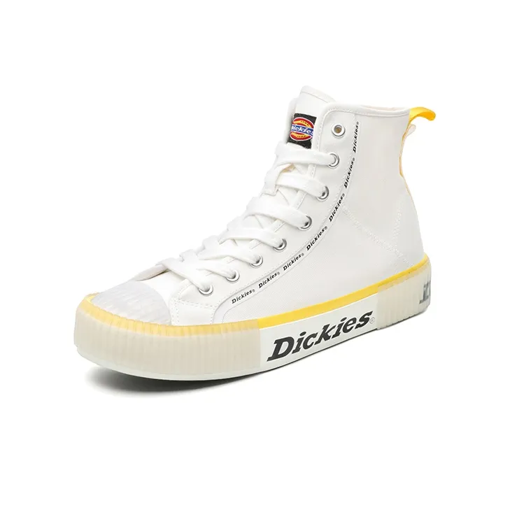 Dickies Canvas Shoes Unisex High Top White Yellow-1