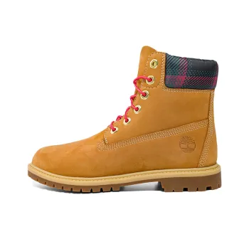 Timberland Heritage 6 Inch Waterproof Boots 'Wheat Nubuck With Pink Teal Plaid' Women's