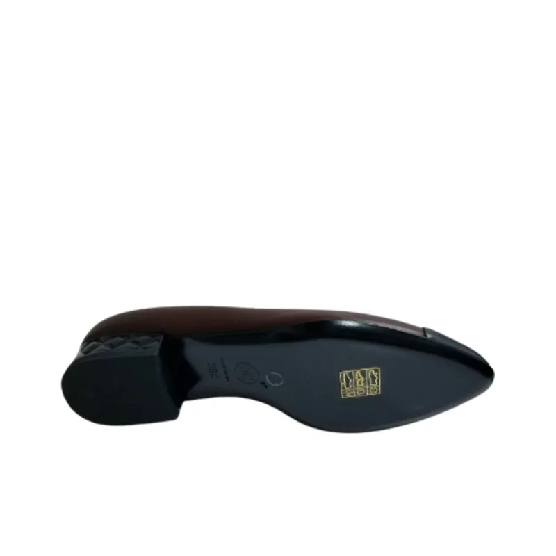 CHANEL Chunky Heel Mid-Low Heel Shoes Women's Brown-3