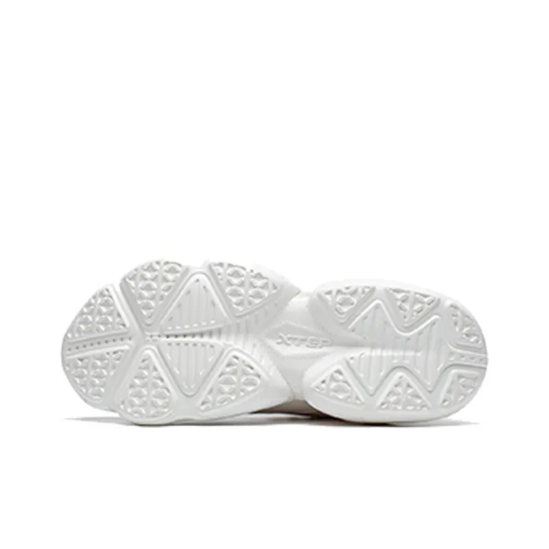 XTEP Chunky Sneakers Women's Low Top Ivory White/Sail White/Light Pink-3