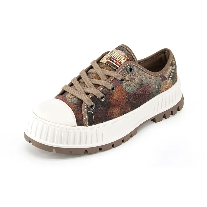 Palladium Pallashock Lo Blossom Wear Resistant Slip Resistant Low Top Canvas Shoes Women's Brown Mixed Color-1