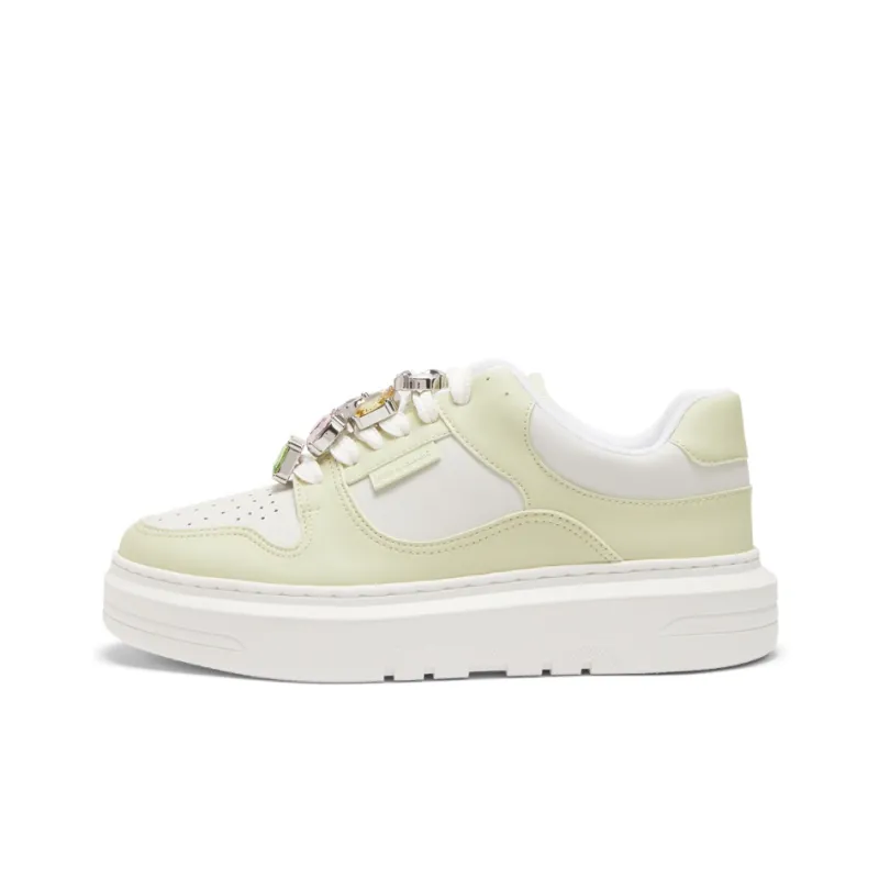 CHARLES&KEITH Skateboard Shoes Women's Low Top Pink/Mint Green Mint Green/White-3