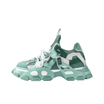 NORVINCY Chunky Sneakers Unisex Low Top Green