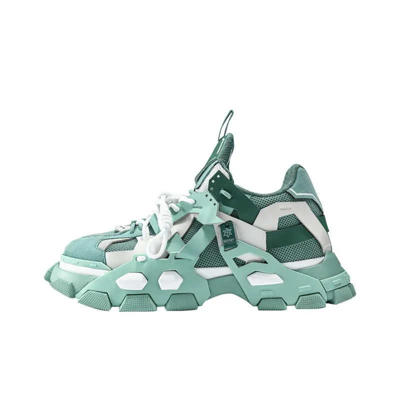 NORVINCY Chunky Sneakers Unisex Low Top Green-0
