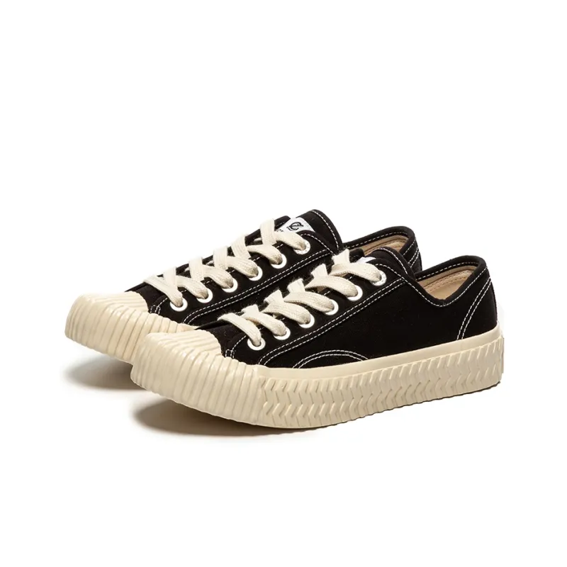 Excelsior Canvas Shoes Unisex Low Top Black White-1