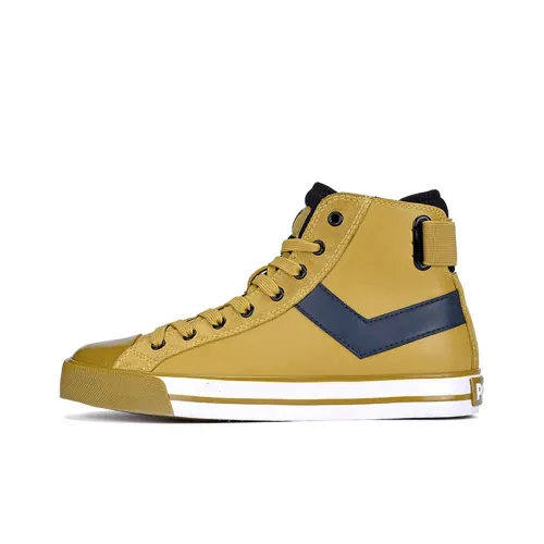 Pony Canvas Shoes Men High-Top Brown