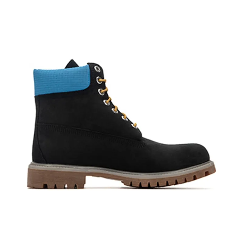 Timberland Premium 6 Inch Waterproof Boots 'Black Nubuck With Blue'-1