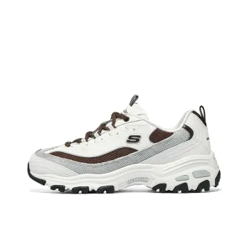 Skechers D'Lites 1.0 Shoes 'White Grey Brown' Women's