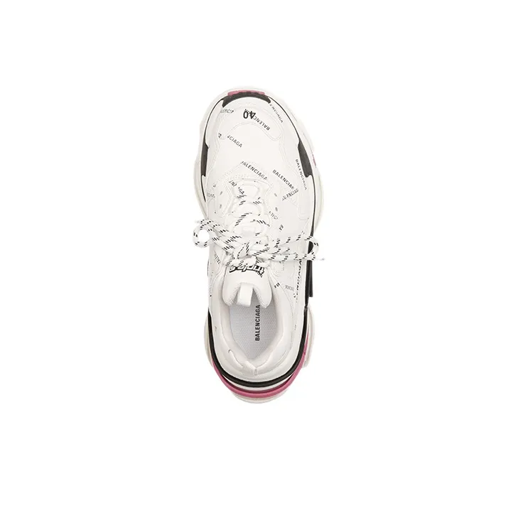 Balenciaga Triple S Sneaker 'Allover Logo White Pink' Women's-3