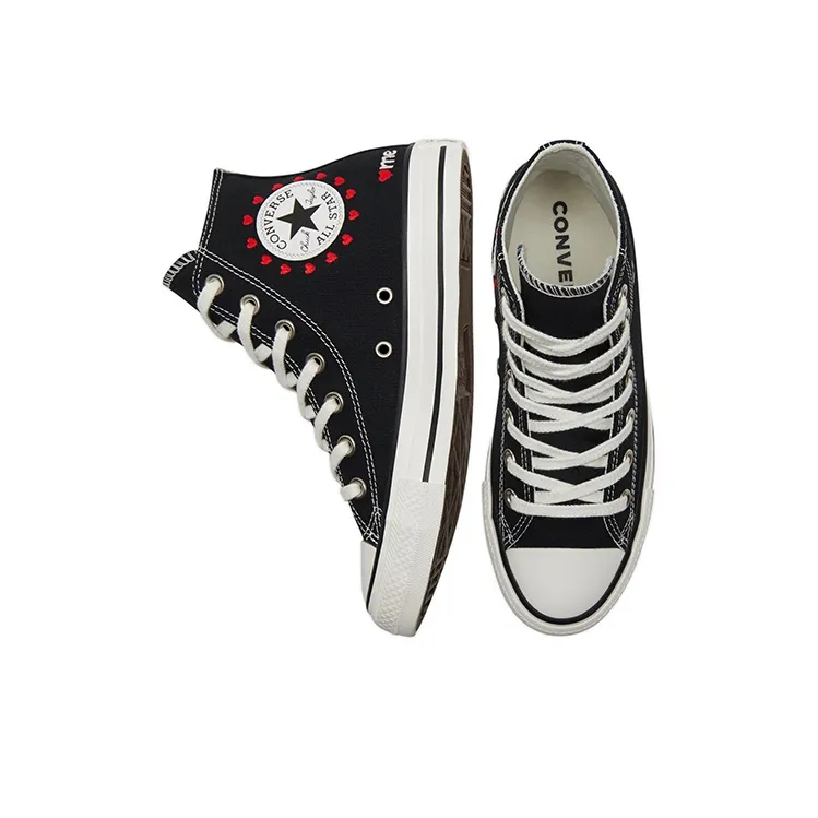 Converse Women's Chuck Taylor All Star High 'Embroidered Hearts Black' Women's-2
