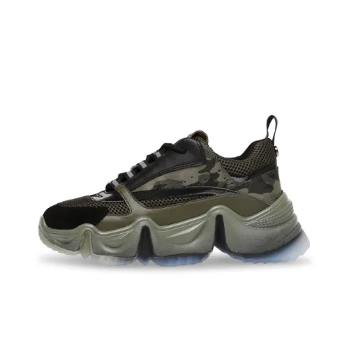 STEVE MADDEN Chunky Sneakers Women's Low-Top Army Green