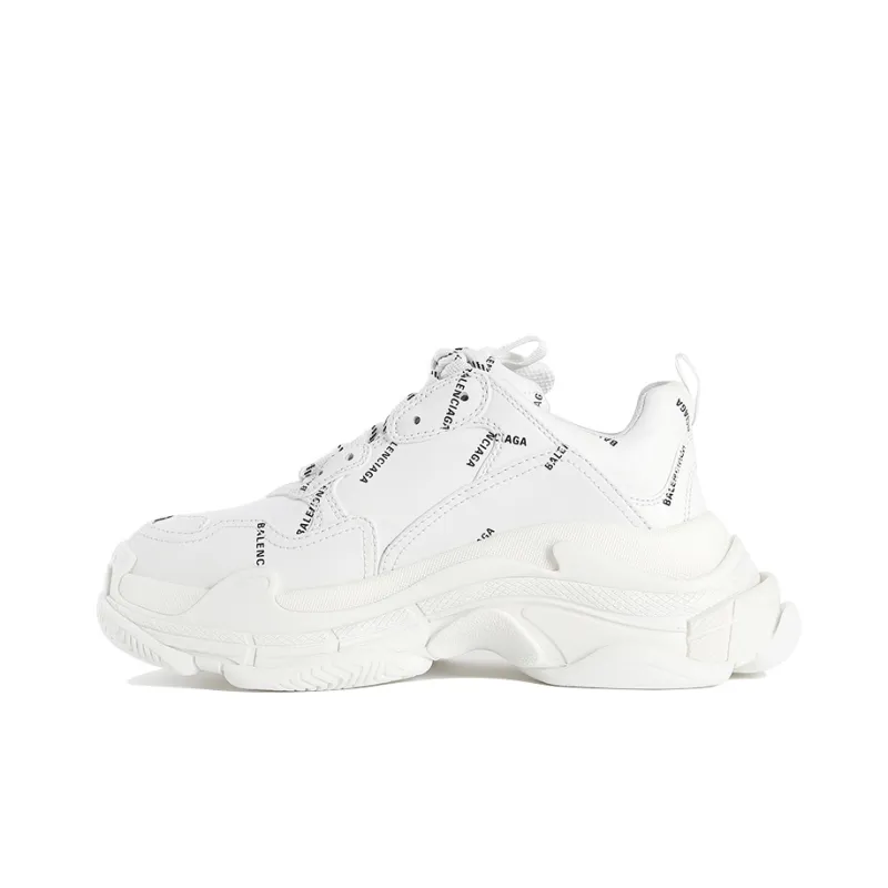 Balenciaga Triple S Allover Logo White Women's-0