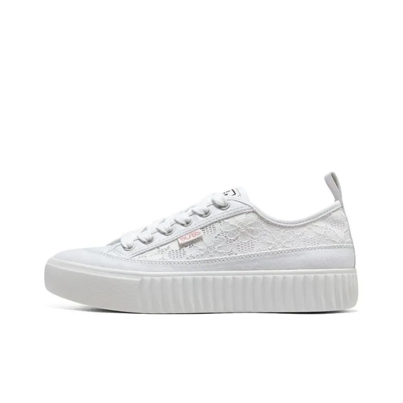 Skechers Royal Kiss Bob's Anti Slip Wear Resistant Low Top Canvas Shoes Women's White-0