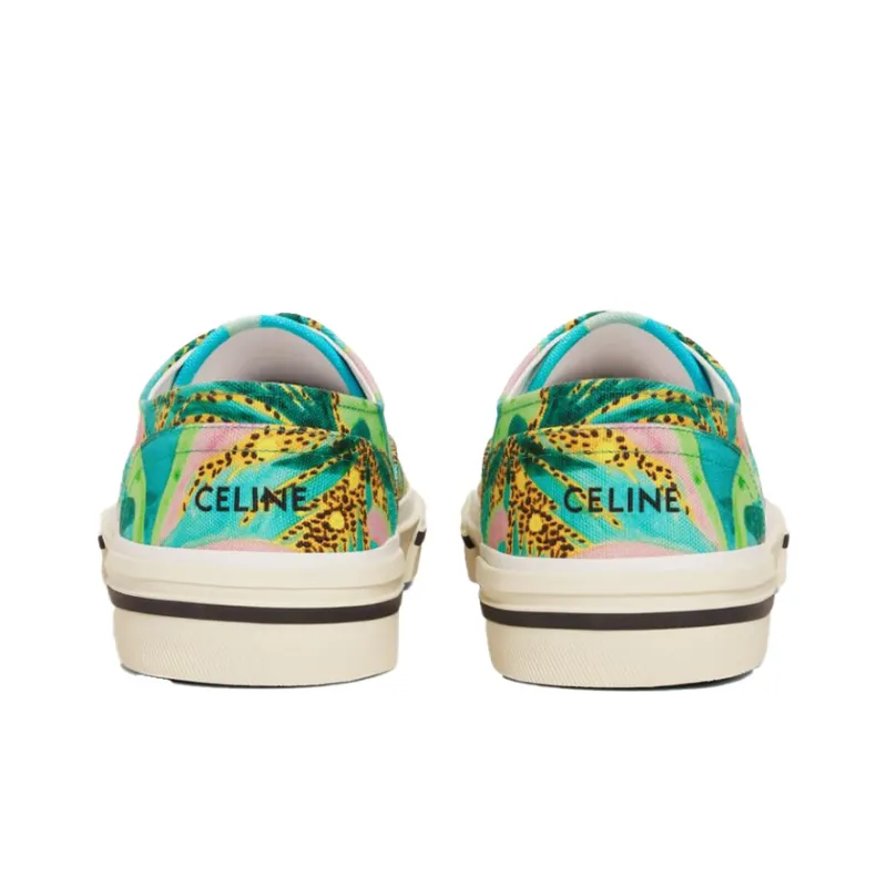 CELINE Eliot Stranded In The Jungle Anti Slip Wear Resistant Low Top Canvas Shoes Men's Multicolor Green-4