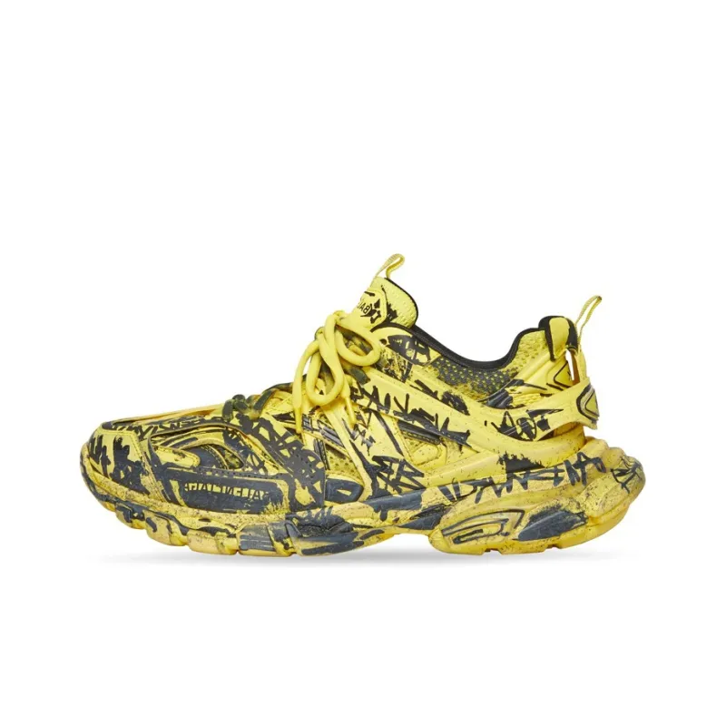 Balenciaga Track 1.0 Graffiti Chunky Sneakers Men's Yellow Black-0
