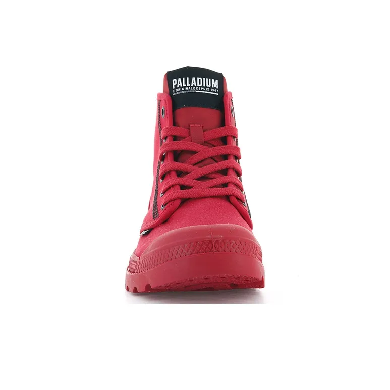 Palladium Pampa Dare 2 Survive Anti-Slip Wear-Resistant High-Top Canvas Shoes Unisex Red-3