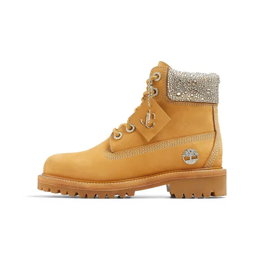 Timberland 6' Boot Jimmy Choo Premium Wheat Swarovski Crystal Women's