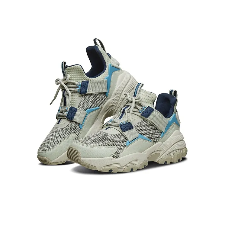 Skechers Sparta-Ma Cushioning Anti-Slip And Wear-Resistant Low-Top Chunky Sneakers Men's Gray Blue-2