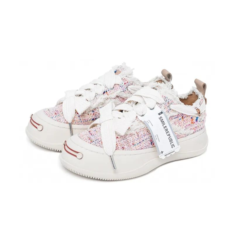 SMILEREPUBLIC Anti Slip Wear Resistant Low Top Canvas Shoes Unisex Pink-2