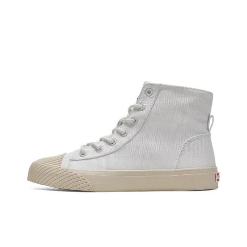 Rockfish Canvas Shoes Women's High-Top White/Beige