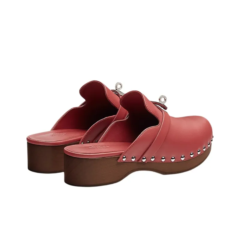 HERMES Carlotta Quiet Wrap-toe Slippers Women's Pink-3