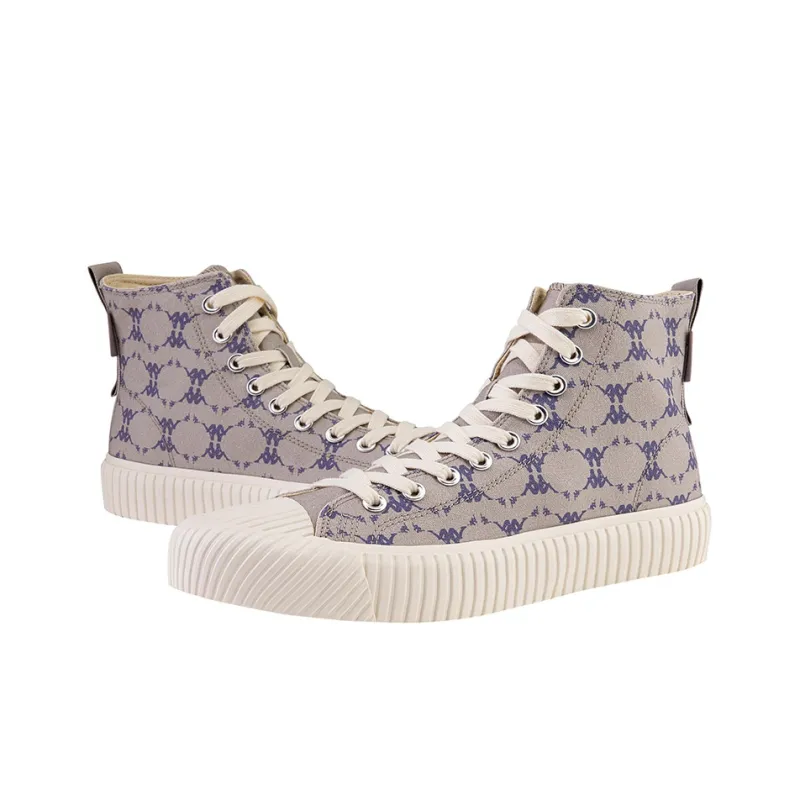 Kappa Wear-Resistant Breathable Coverage High-Top Canvas Shoes Unisex Volcanic Gray-3