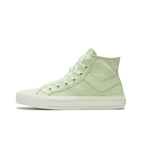 PONY Anti-Slip And Wear-Resistant Coverage Lightweight Balance Support High-Top Canvas Shoes Women's Fruit Green