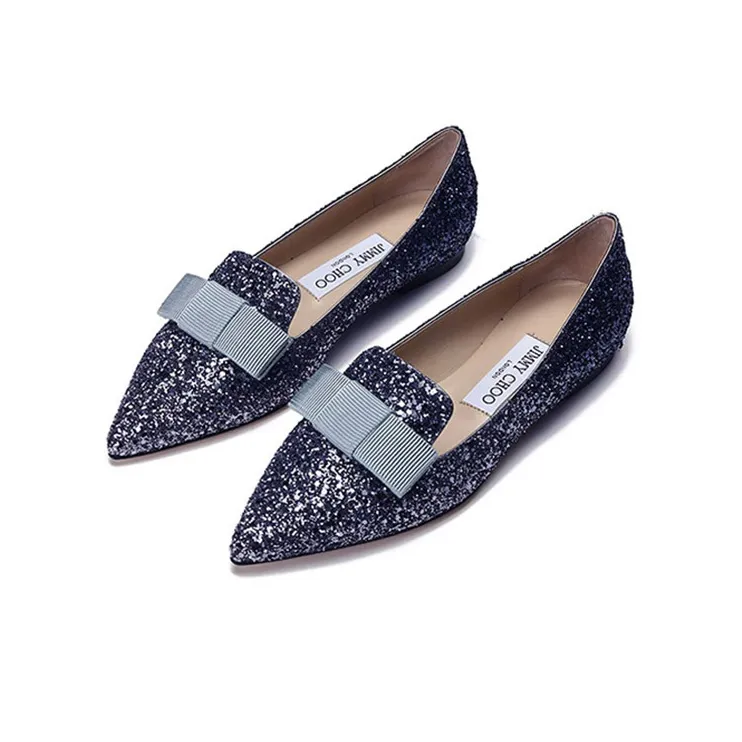 Jimmy Choo Gala SS22 Flat Shoes Women's Marine Blue-2