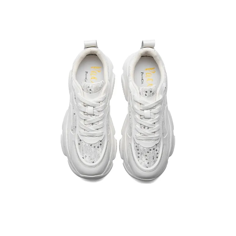 PACO GIL Chunky Sneakers Women's Low Top White-2