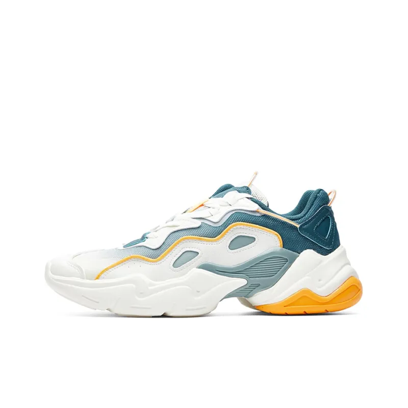 Anta Life Collection Cushioning Anti Slip And Wear Resistant Low Top Chunky Sneakers Men's White Blue-0