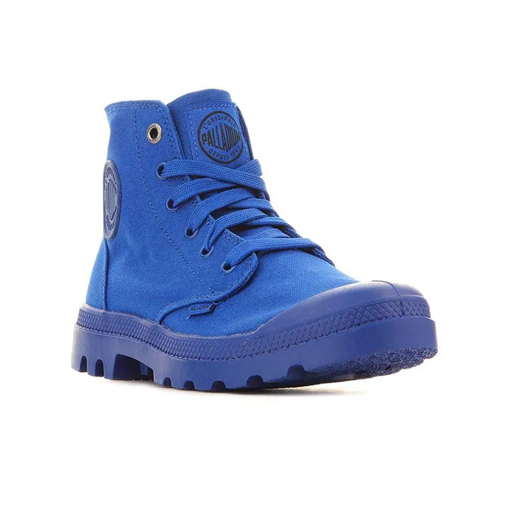 Palladium Mono Chrome Anti Slip And Wear Resistant Breathable High Top Canvas Shoes Unisex Dark Blue-3