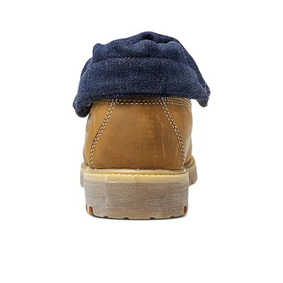 Timberland 6 Inch Premium Roll Top Boots 'Wheat Navy'-4