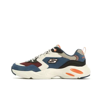 Skechers Stamina Airy Cushioning Anti Slip And Wear Resistant Low Top Chunky Sneakers Men's Dark Blue Brown