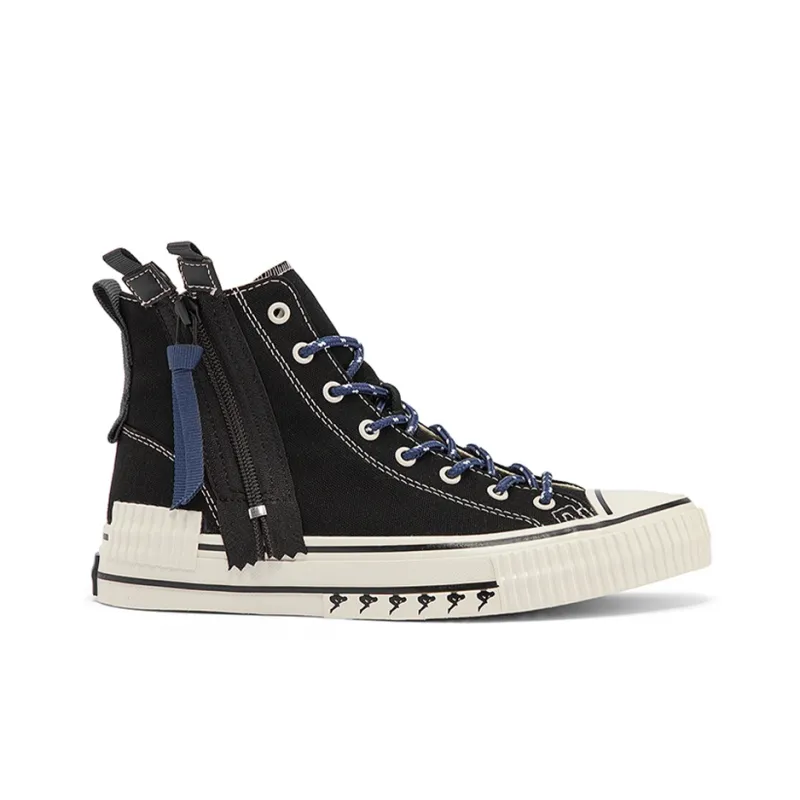 Kappa Capa Lightweight High-Top Canvas Shoes Unisex Black-1