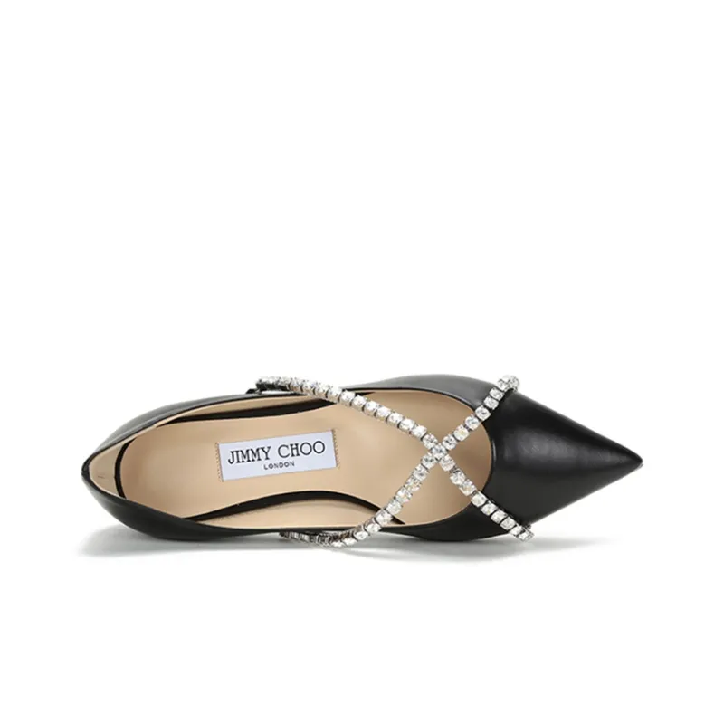 Jimmy Choo Genevi Flat Casual Single Shoes Women's Black-4