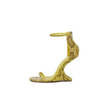 RICK OWENS/RO Cantilever One-Strap Sandals 11cm Women's Yellow