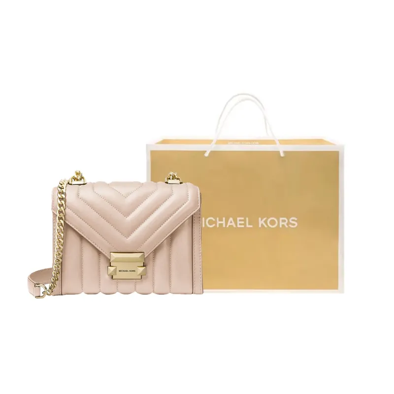 MICHAEL KORS Whitney Sheepskin Envelope Bag, Shoulder Bag, Crossbody Bag Trumpets Women's Nude Pink-10