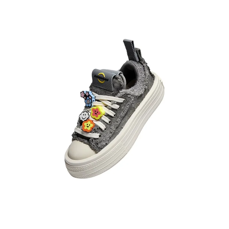 FORESHADOW Double-Uni 2.0 Slip-Resistant Low-Top Canvas Shoes Unisex Tie-Dye Grey-4