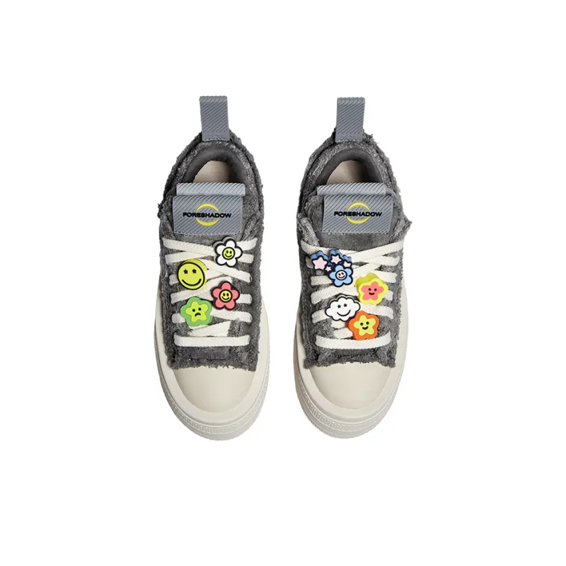FORESHADOW Double-Uni 2.0 Slip-Resistant Low-Top Canvas Shoes Unisex Tie-Dye Grey-6